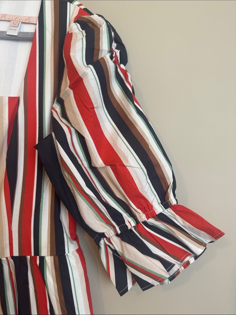 NWOT- Hutch Arlo Stripe Short Sleeve Tiered Dress, Multi Riviera Stripe, size 12 - Picture 7 of 12